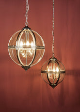 Vanessa Polished Nickel and Glass 3lt Lantern VAN0338